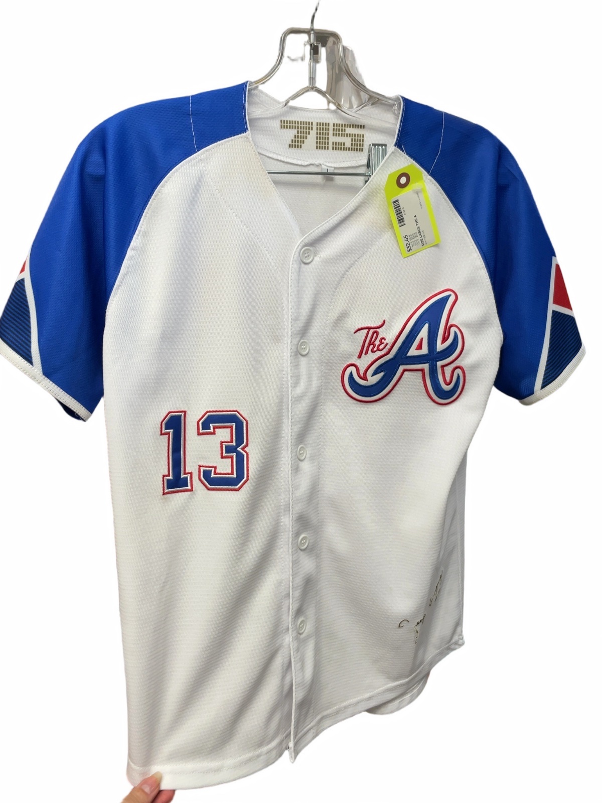 Atlanta Braves Ronald Acuña Jr. #13 City Connect Jersey Large White/Blue - image 1