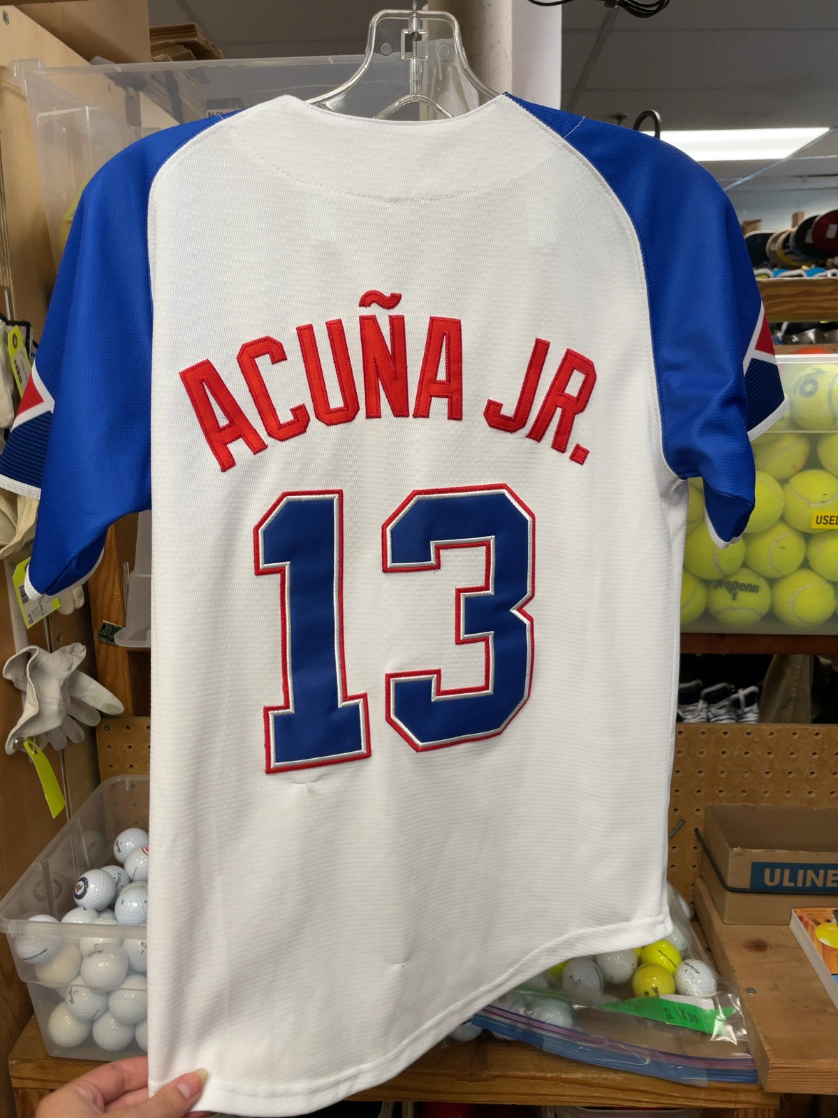 Atlanta Braves Ronald Acuña Jr. #13 City Connect Jersey Large White/Blue