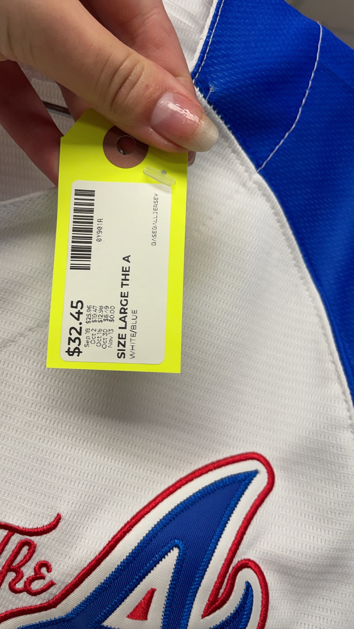 Atlanta Braves Ronald Acuña Jr. #13 City Connect Jersey Large White/Blue