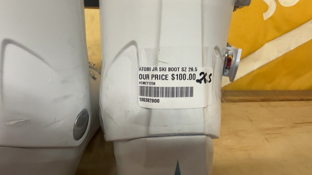 Atomic Ski Boots Hawx Jr 4 White Used Size 26.5