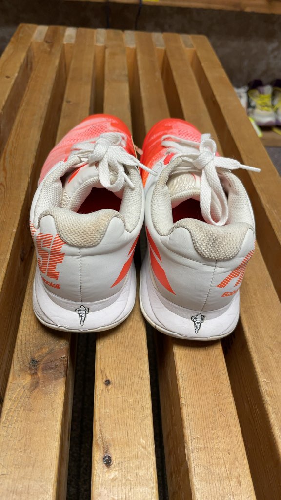 Babolat White/Orange Court Shoes Size 7