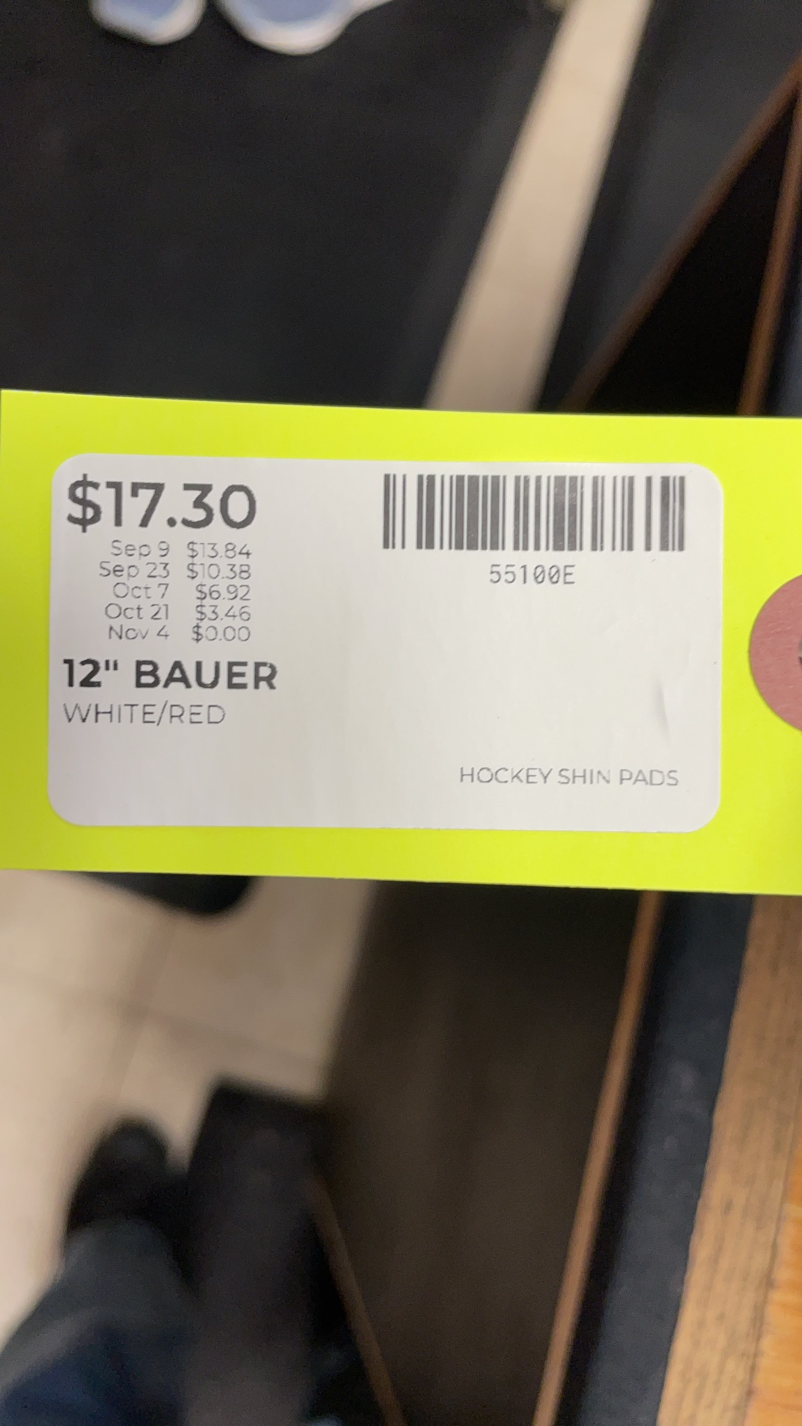 Bauer 12" Hockey Shin Pads