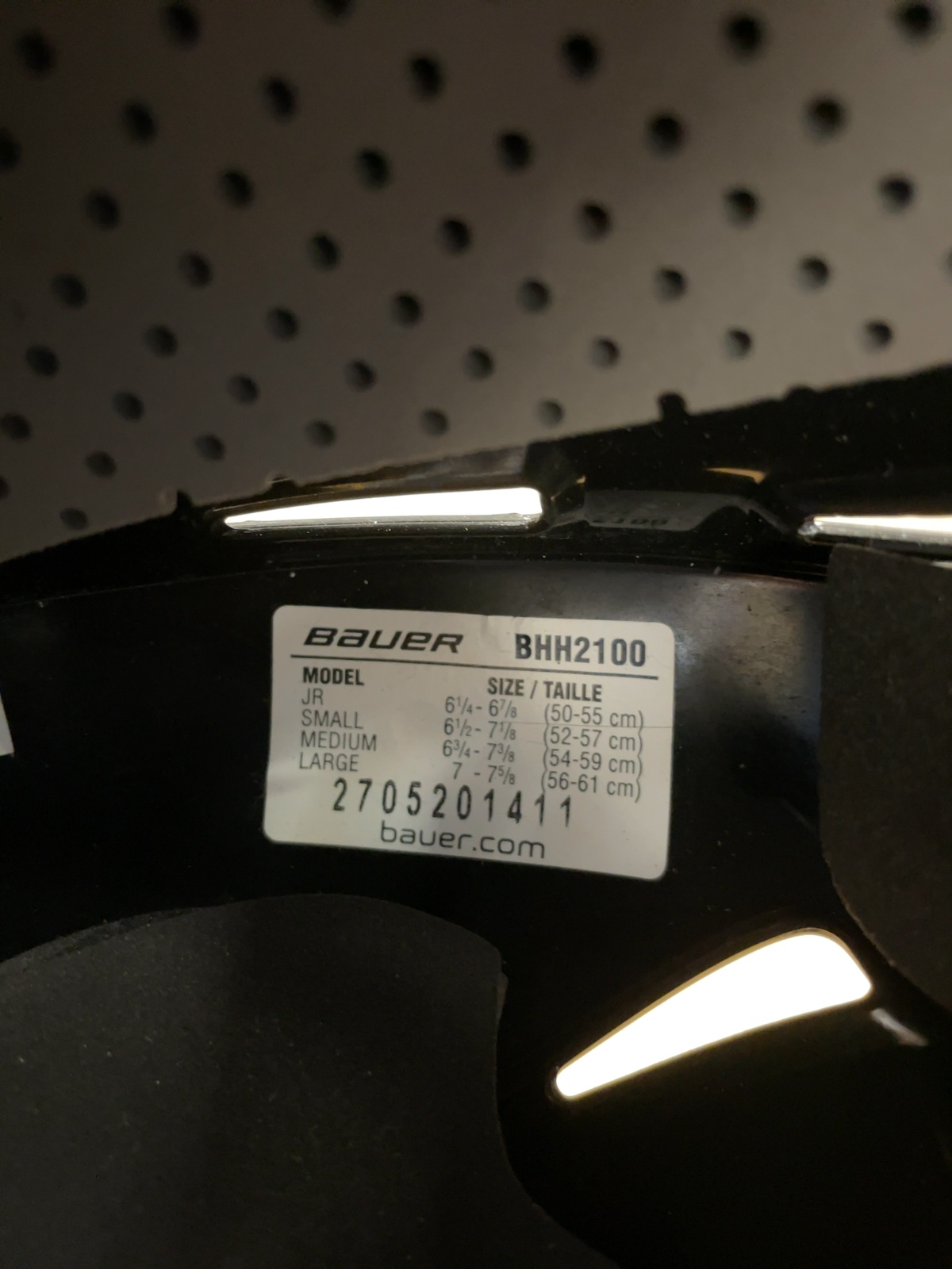 Bauer BHH2100 Size Large 56-61cm Hockey Helmet