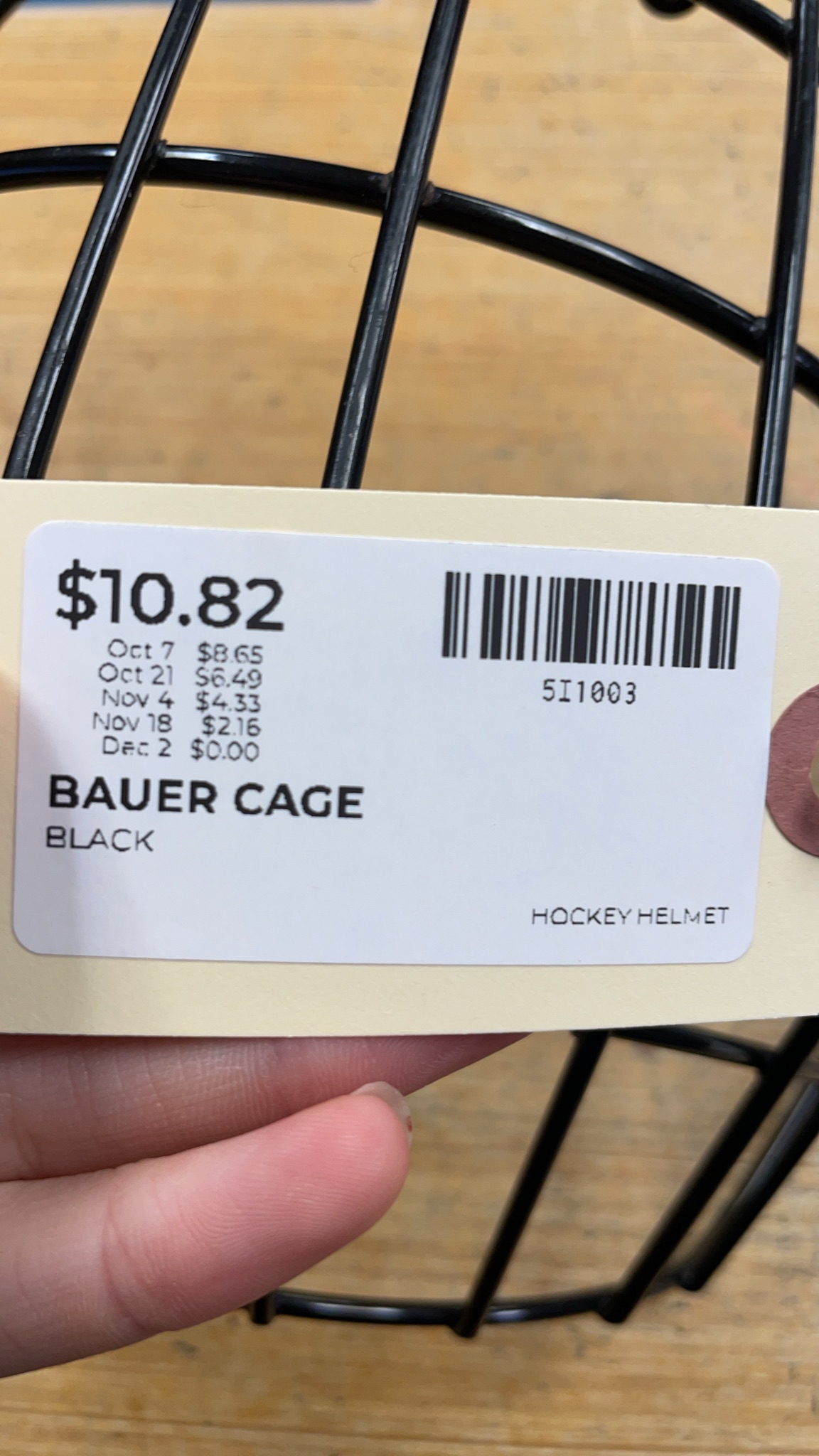 Bauer Cage Black