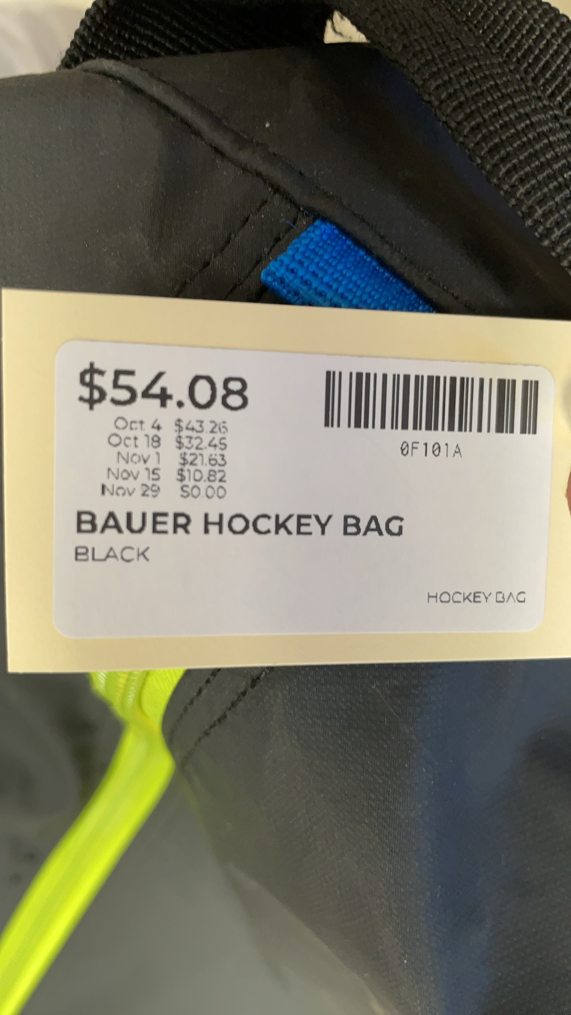 Bauer Hockey Bag Black/Lime