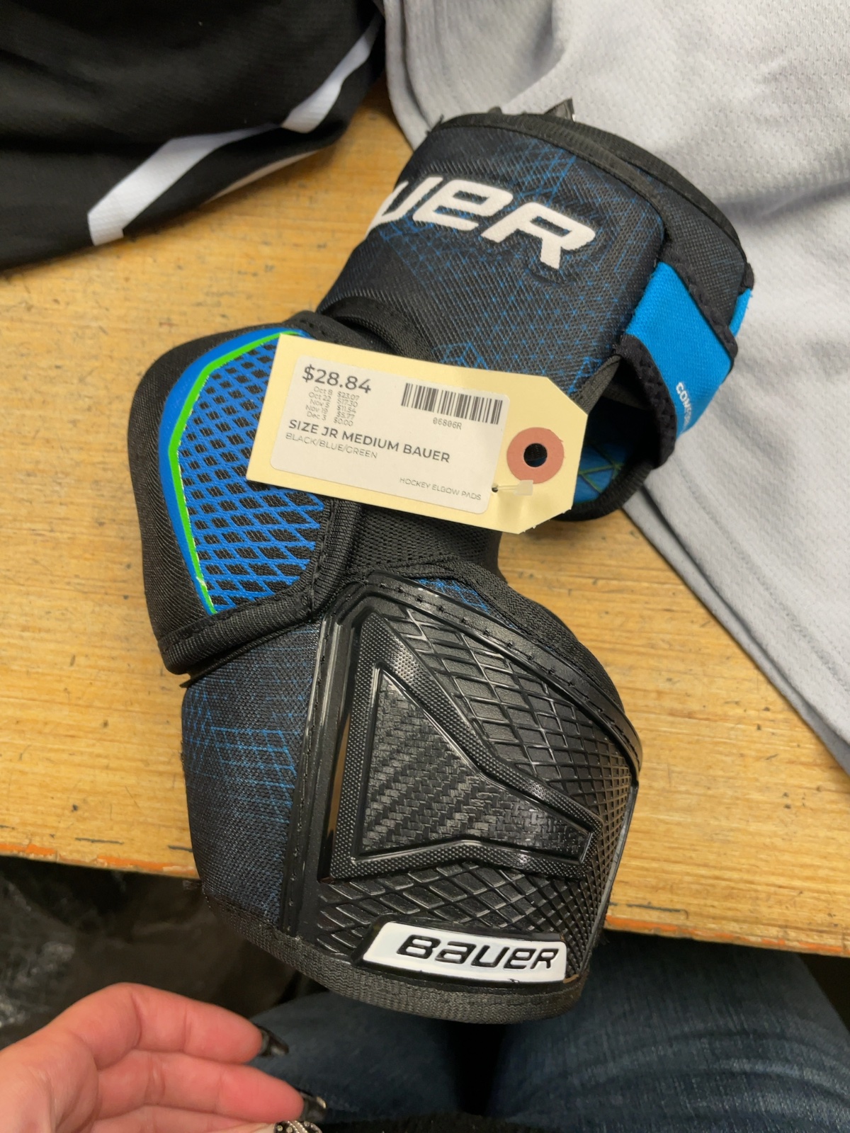 Bauer Hockey Elbow Pads JR Medium Black/Blue/Green