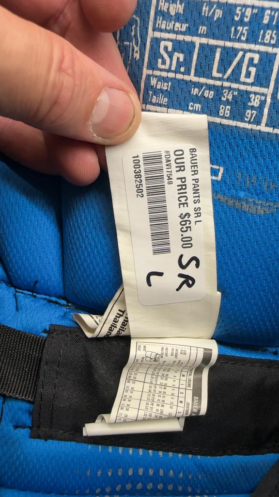 Bauer Hockey Pants Supreme ONE55 Black Used Senior Large with suspenders