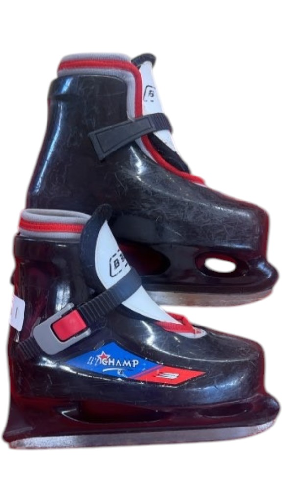 Bauer Hockey Skates Li'l Champ Black Used Size 1 - image 1