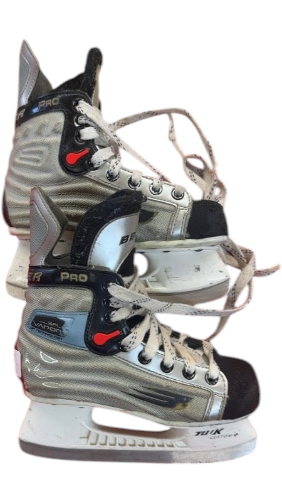 Bauer Hockey Skates Vapor Pro Silver/Black Used Size 2 - image 1
