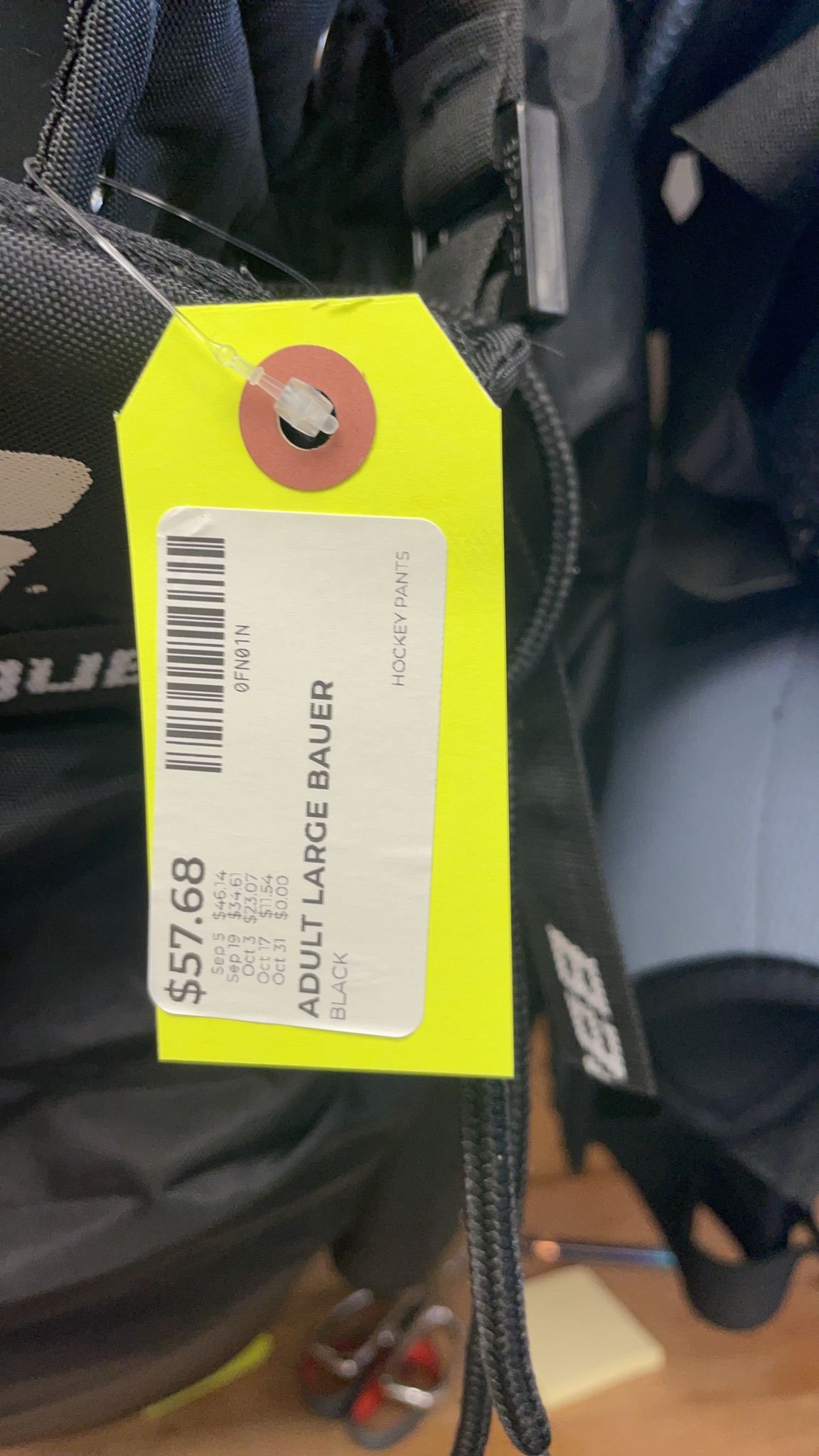 Bauer Impact 500 Adult Large Hockey Pants - Black