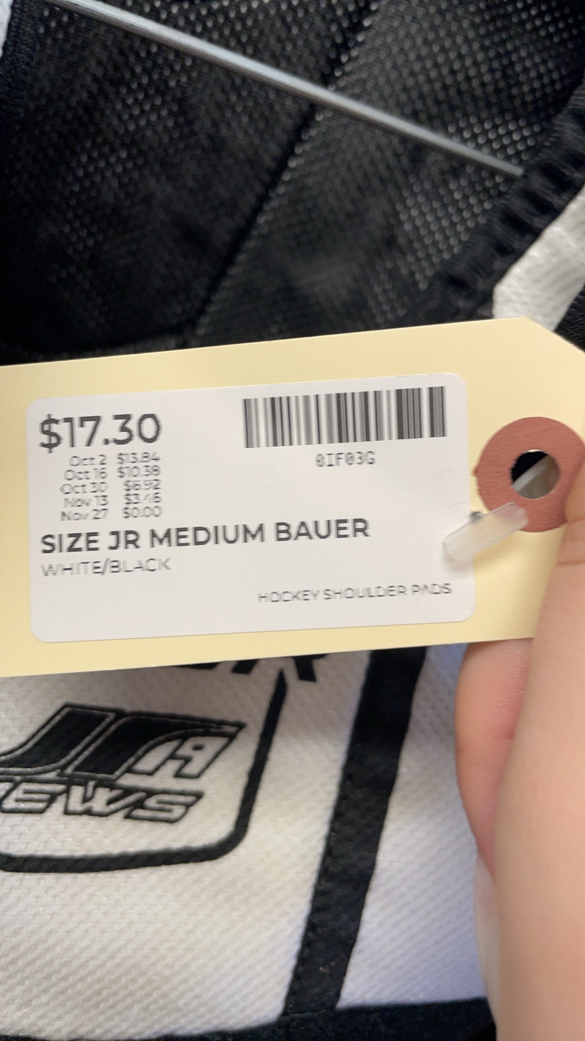 Bauer JR Medium Hockey Shoulder Pads