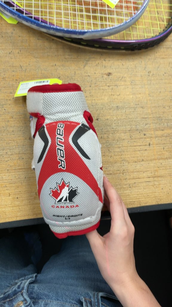 Bauer Junior Small Hockey Elbow Pads - White/Red