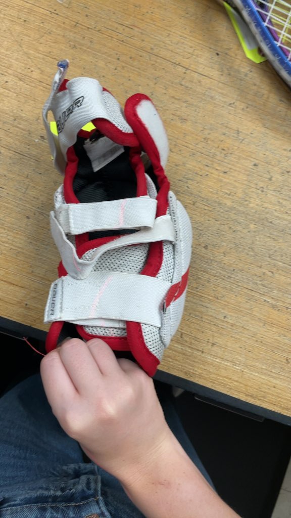 Bauer Junior Small Hockey Elbow Pads - White/Red