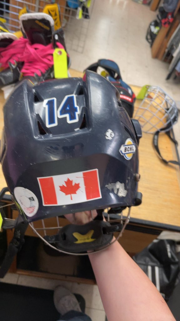 Bauer Navy Hockey Helmet with Cage - Size 6 3/8 - 7