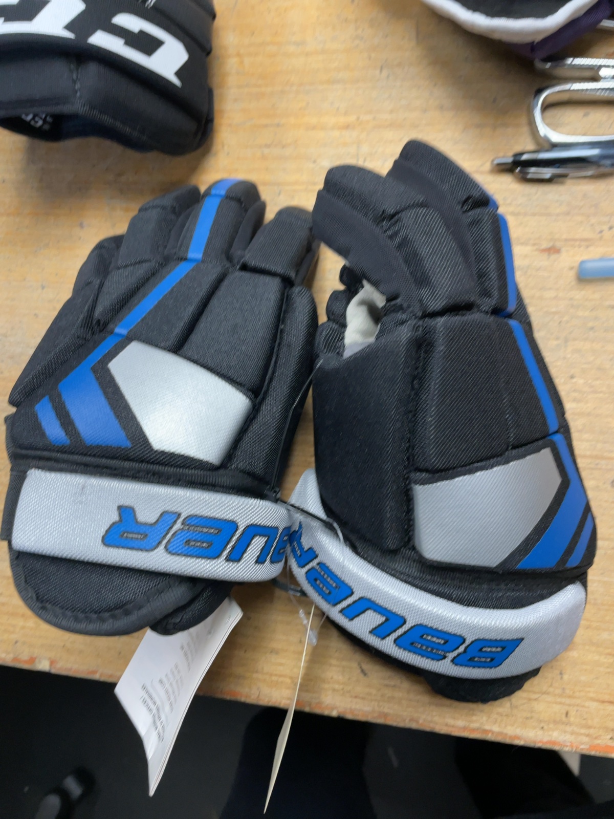 Bauer Pro Players 10" Junior Hockey Gloves Black/Grey/Blue