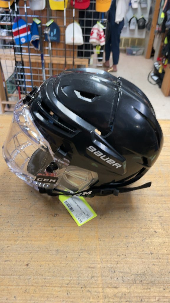 Bauer RE-AKT 65 Hockey Helmet with CCM Visor - Black - Small