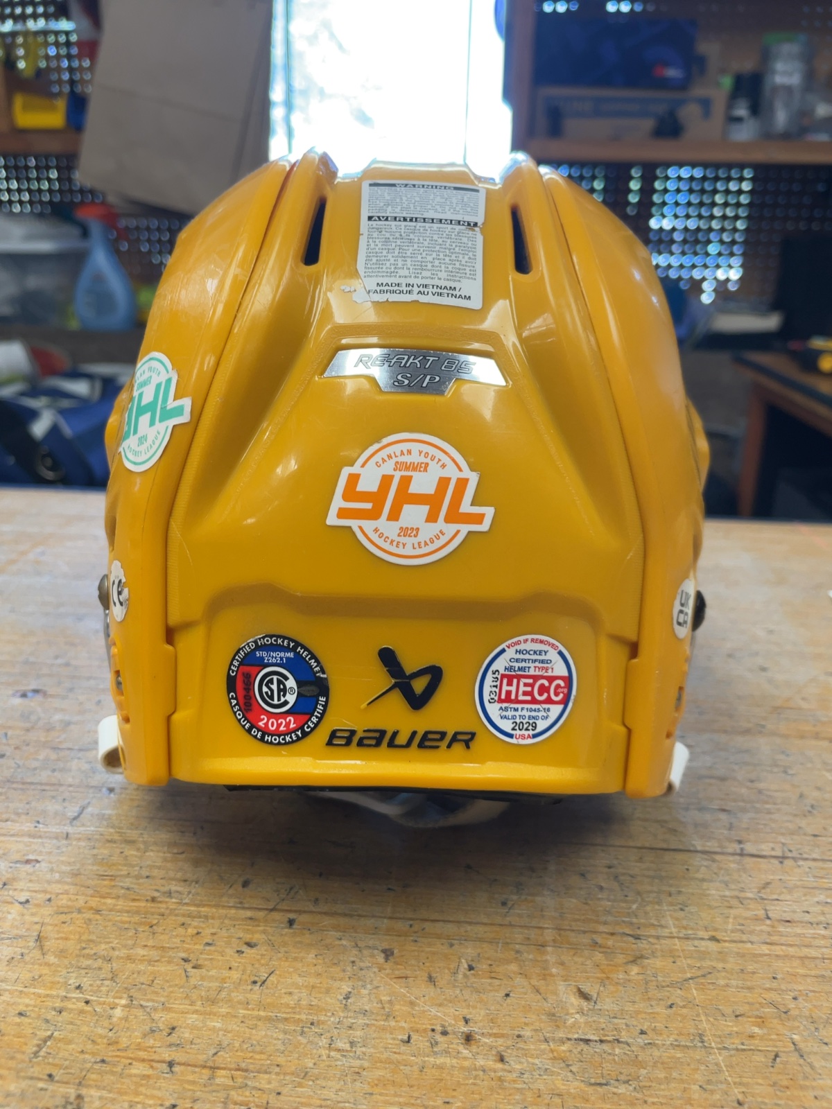Bauer RE-AKT 85 Hockey Helmet - Yellow - Small