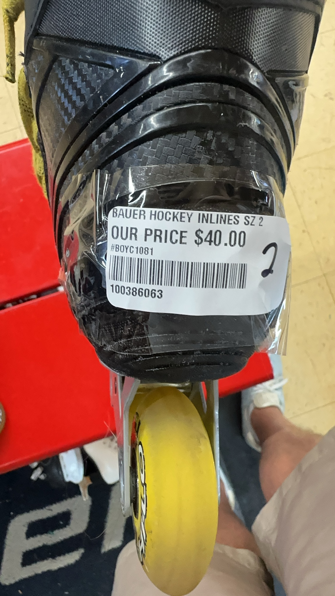 Bauer RS Youth Inline Hockey Skates - Size 2