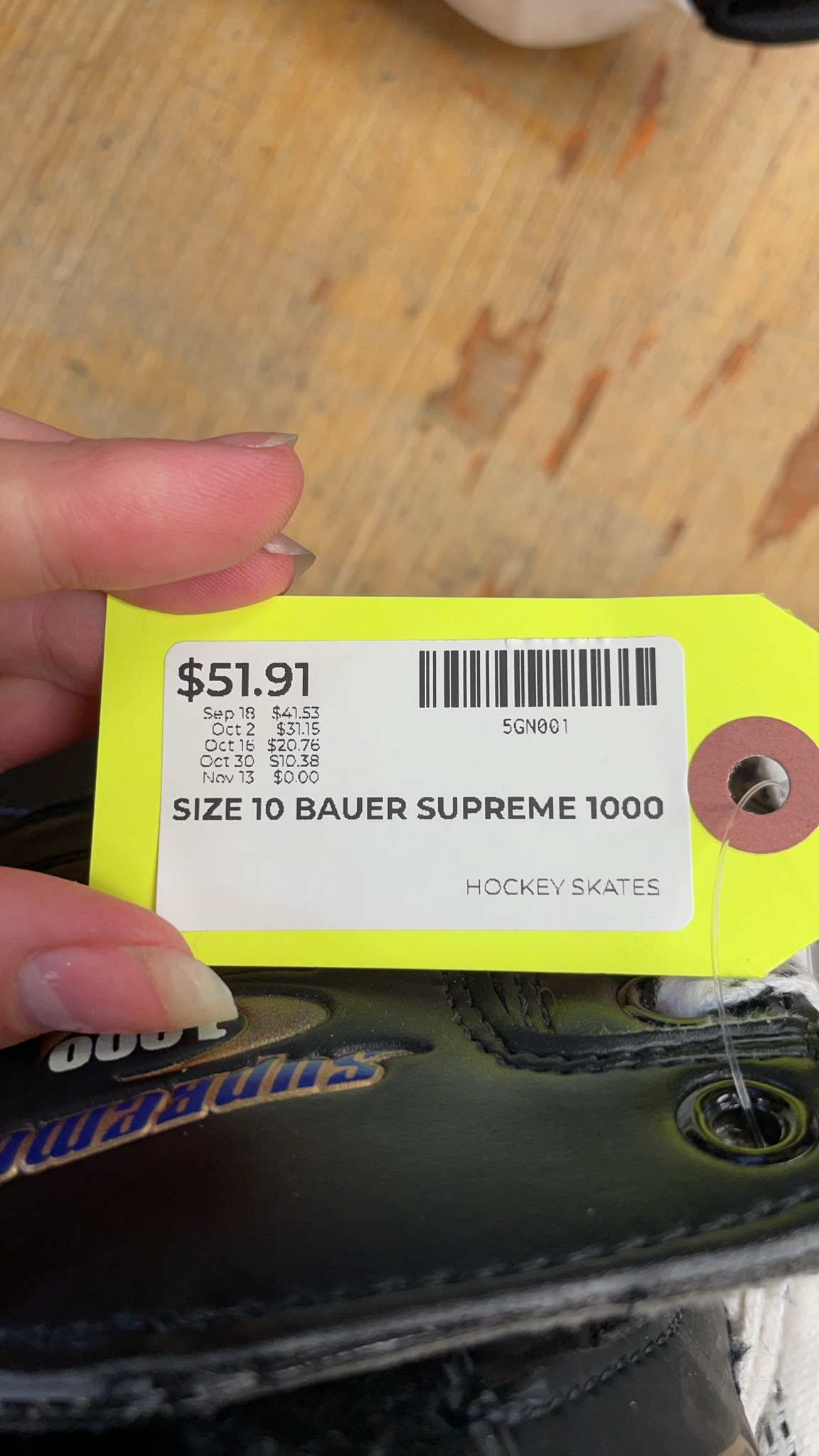Bauer Supreme 1000 Size 10 Hockey Skates