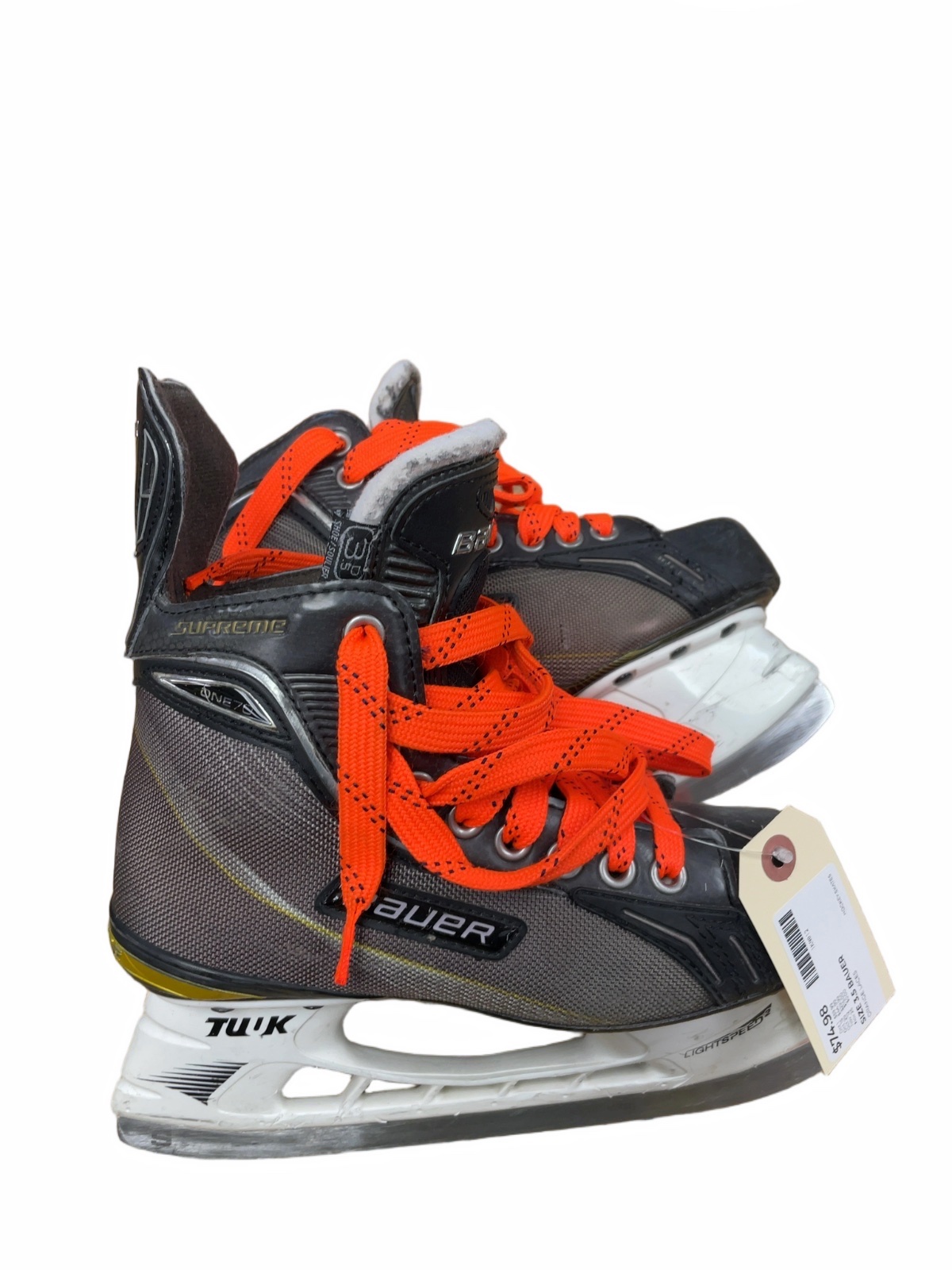 Bauer Supreme One.7 Size 3.5 Hockey Skates with Orange Laces - image 1
