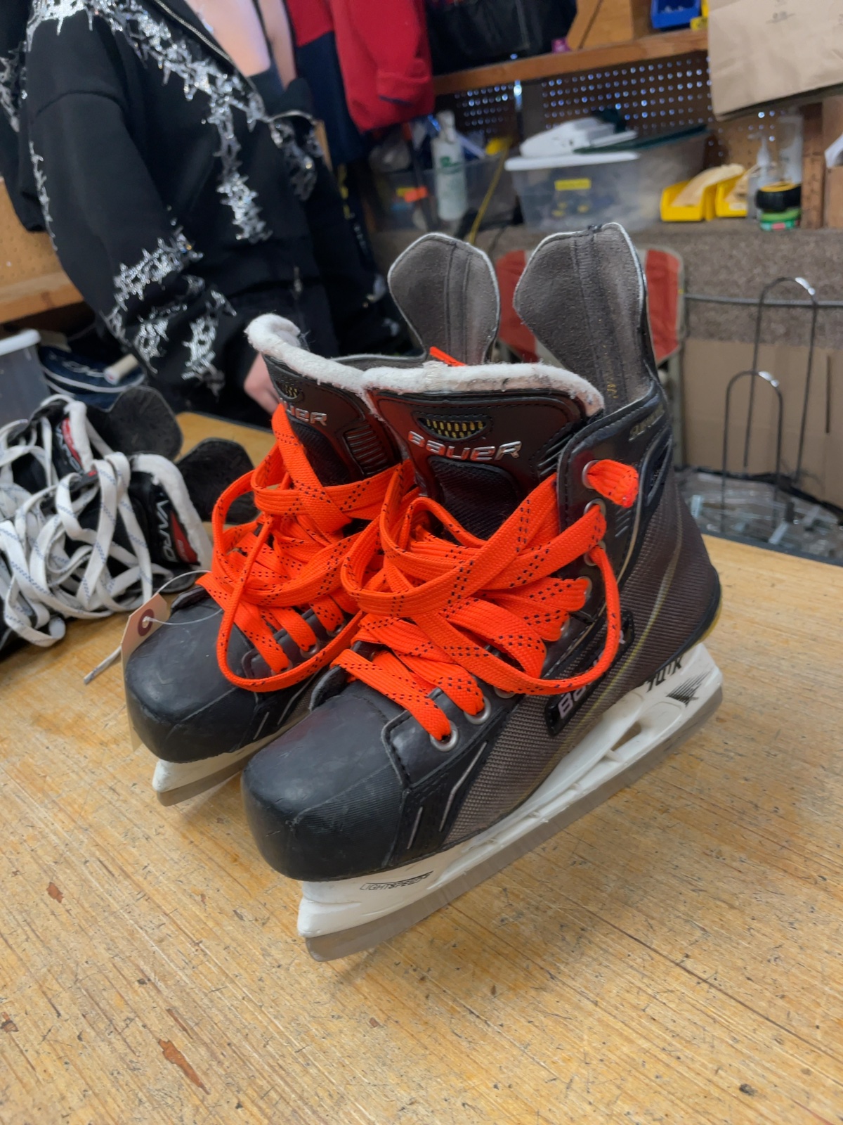 Bauer Supreme One.7 Size 3.5 Hockey Skates with Orange Laces