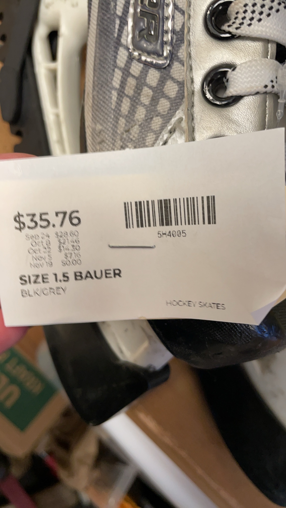 Bauer Vapor Rival Size 1.5 Hockey Skates