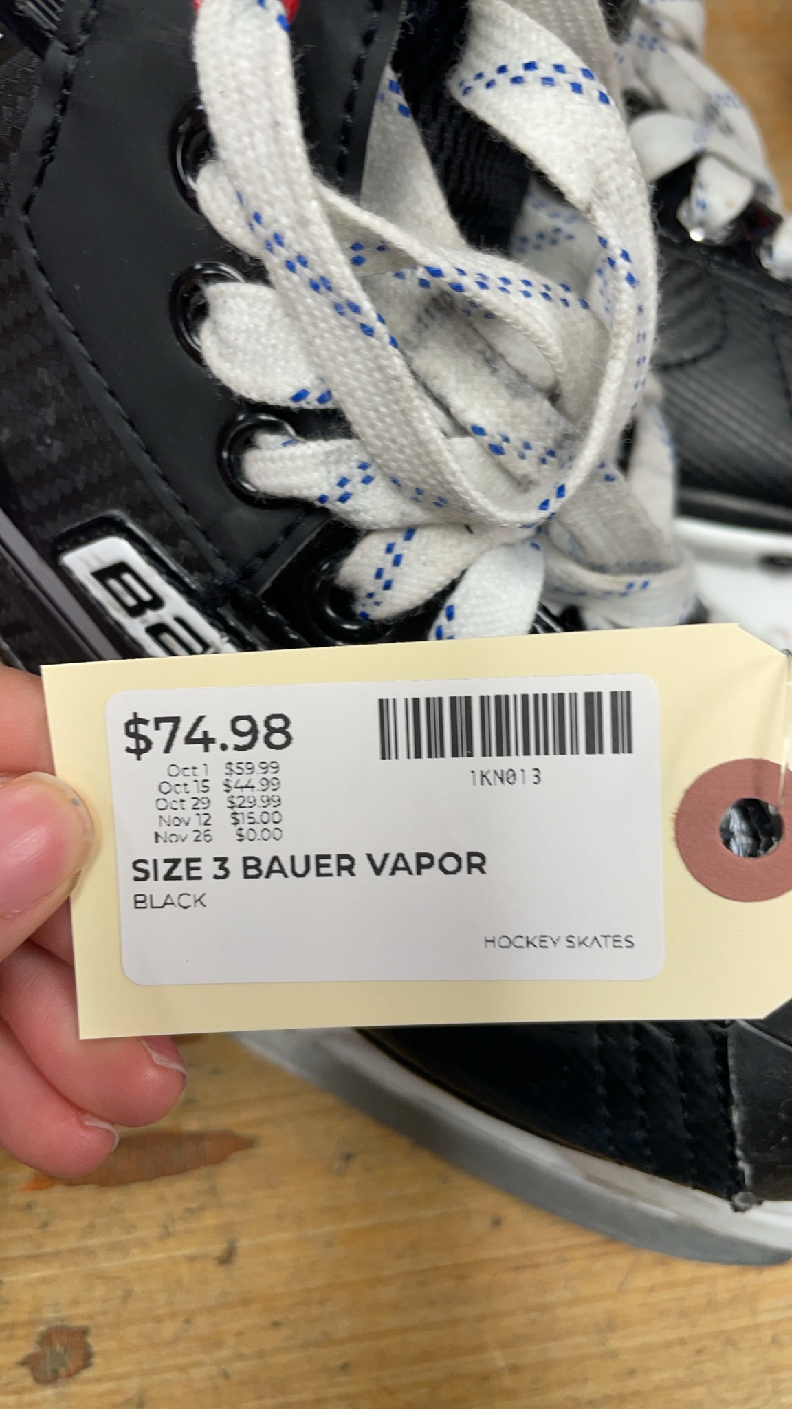 Bauer Vapor X3.5 Size 3 Hockey Skates