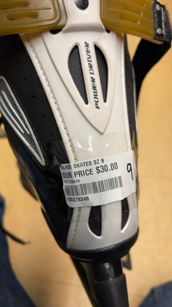 Bladerunner Ice Skates Power Driver Black/White Size 9