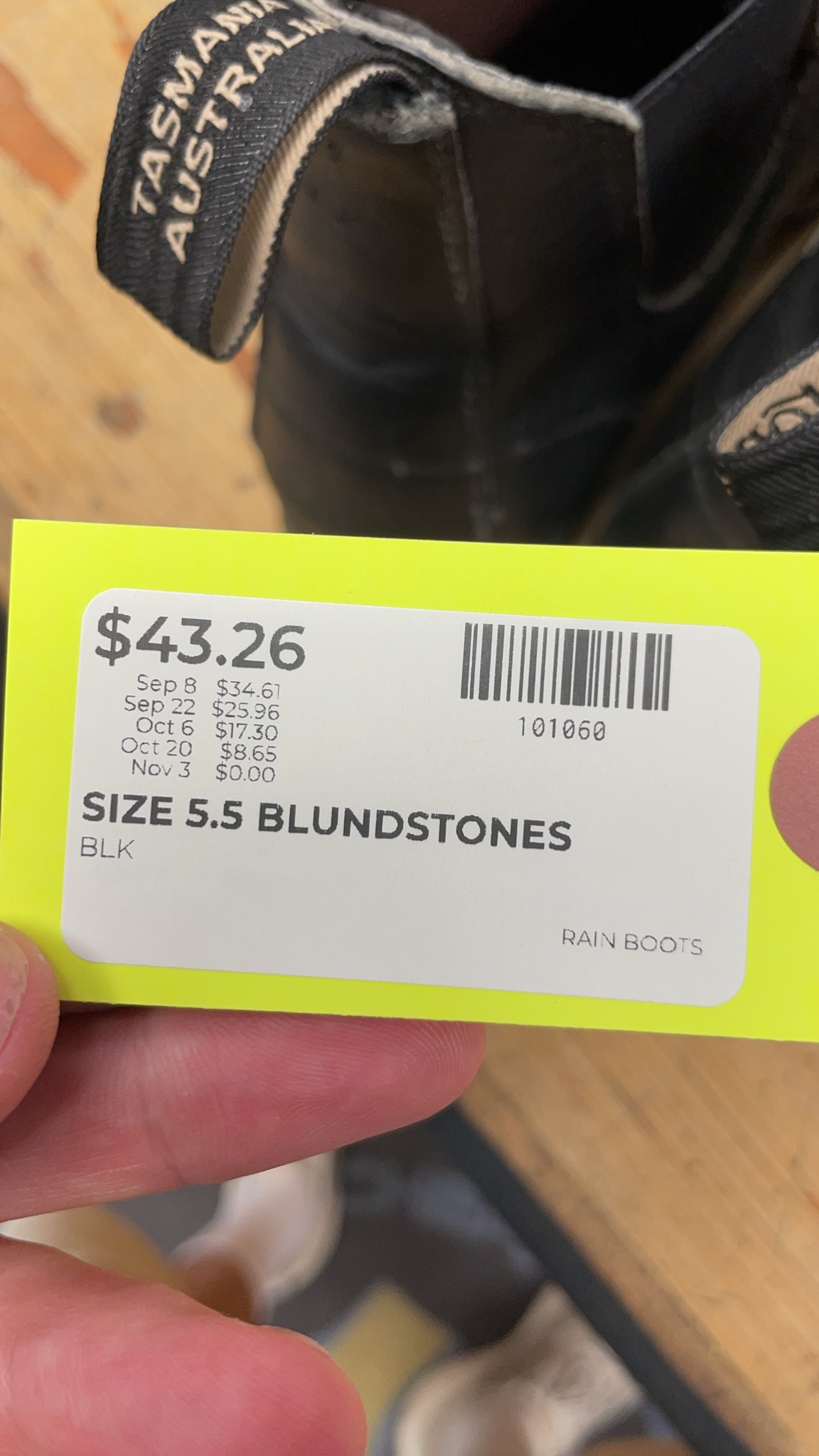 Blundstone Size 5.5 Black Chelsea Boots