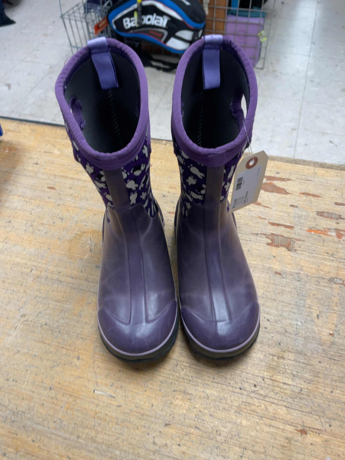 Bogs Classic Penguin Youth 3 Purple Rain Boots