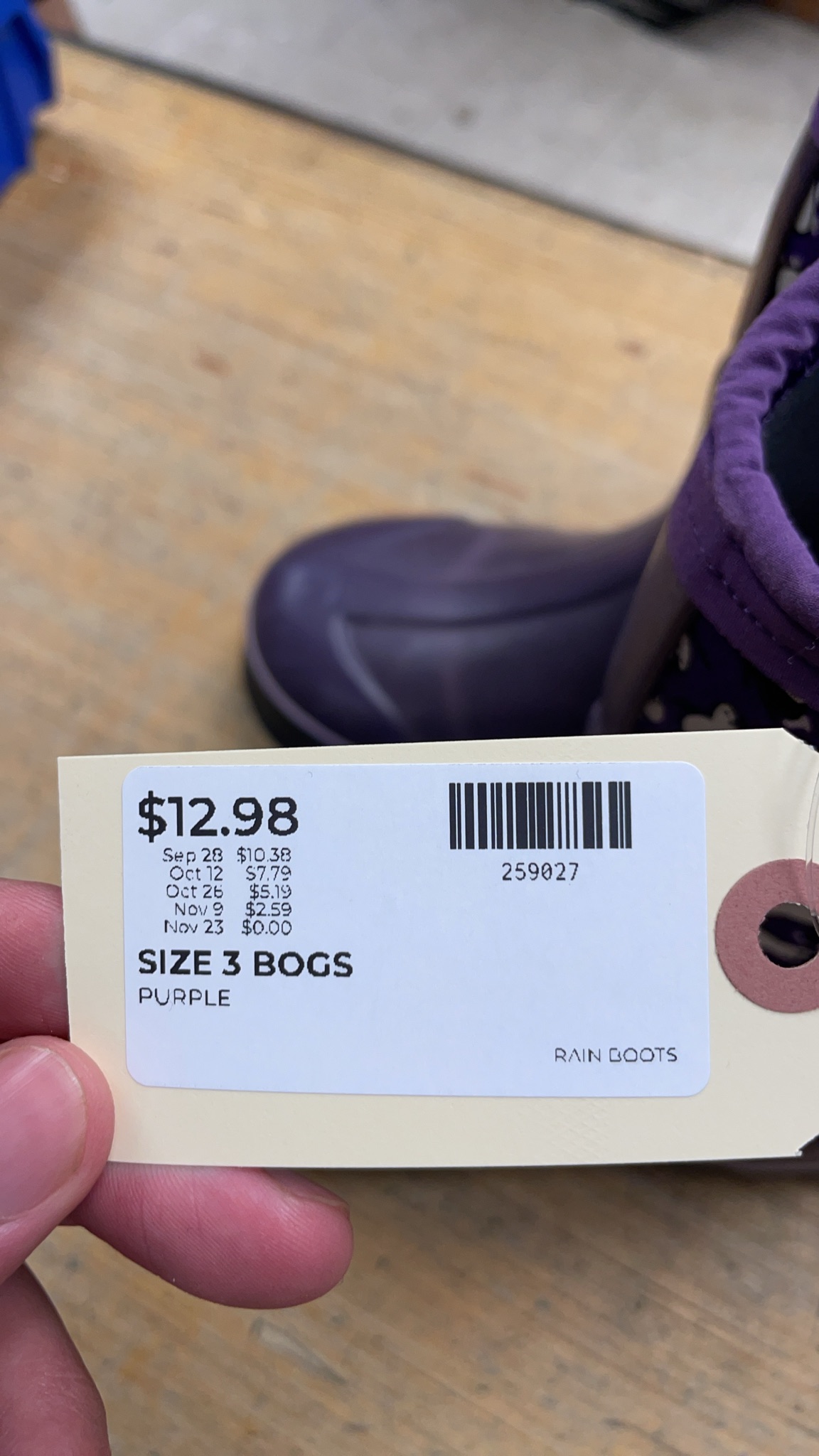Bogs Classic Penguin Youth 3 Purple Rain Boots