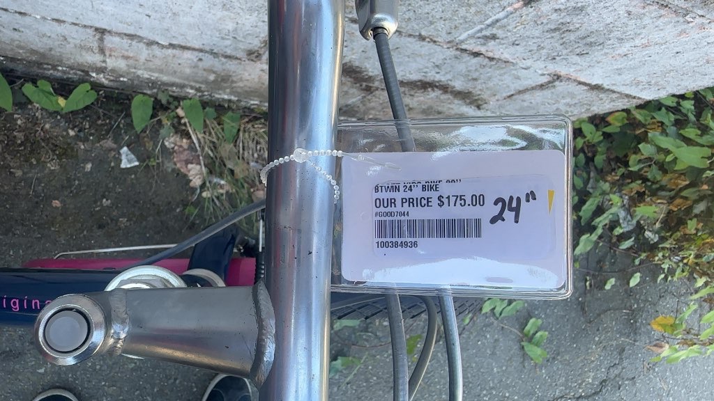 B'TWIN Original 24" Kids' Hybrid Bike - Navy/Pink