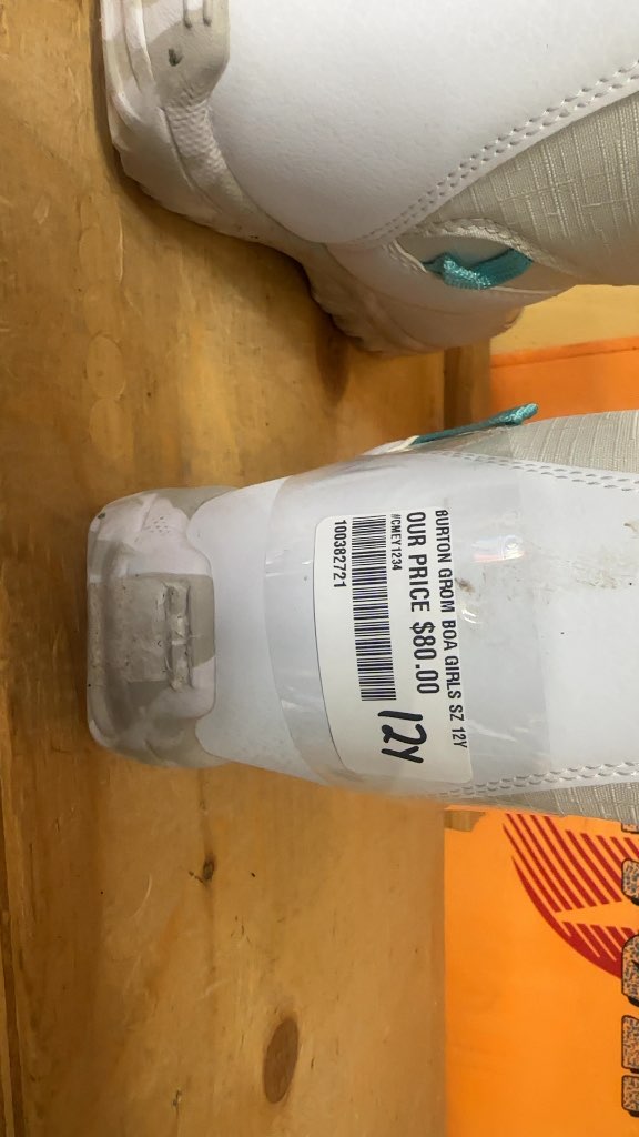 Burton Grom BOA Girls' Snowboard Boots White/Teal Good Condition Size 12C