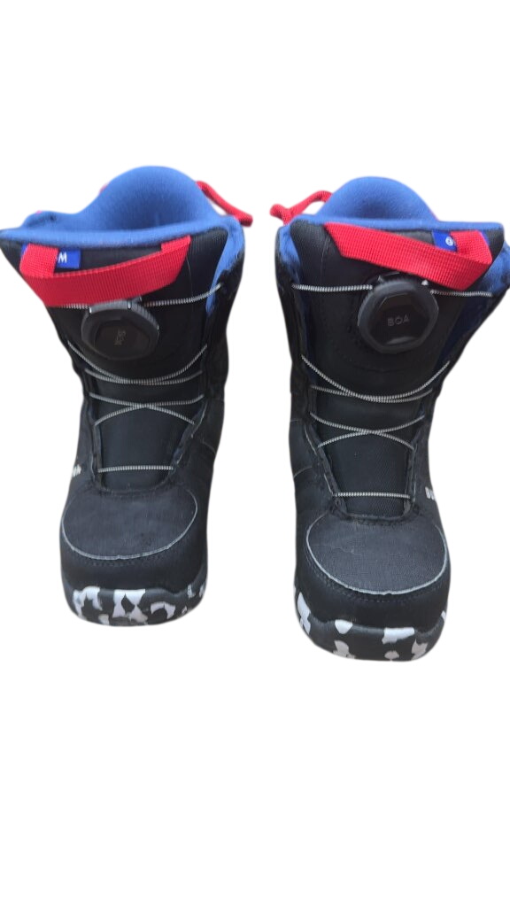 Burton Grom BOA Kids Snowboard Boots Black/Blue Good Condition Size 1K - image 1