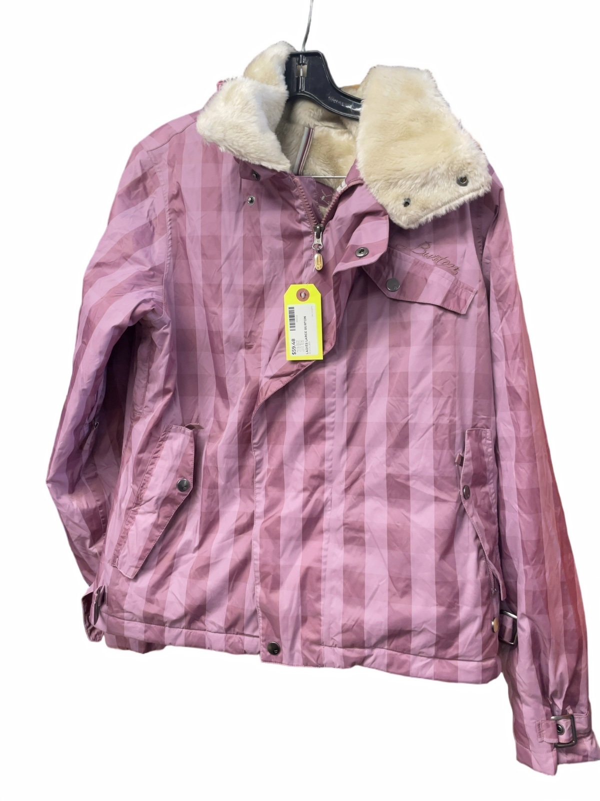 Burton Ski Jacket Large Pink Checkered - image 1