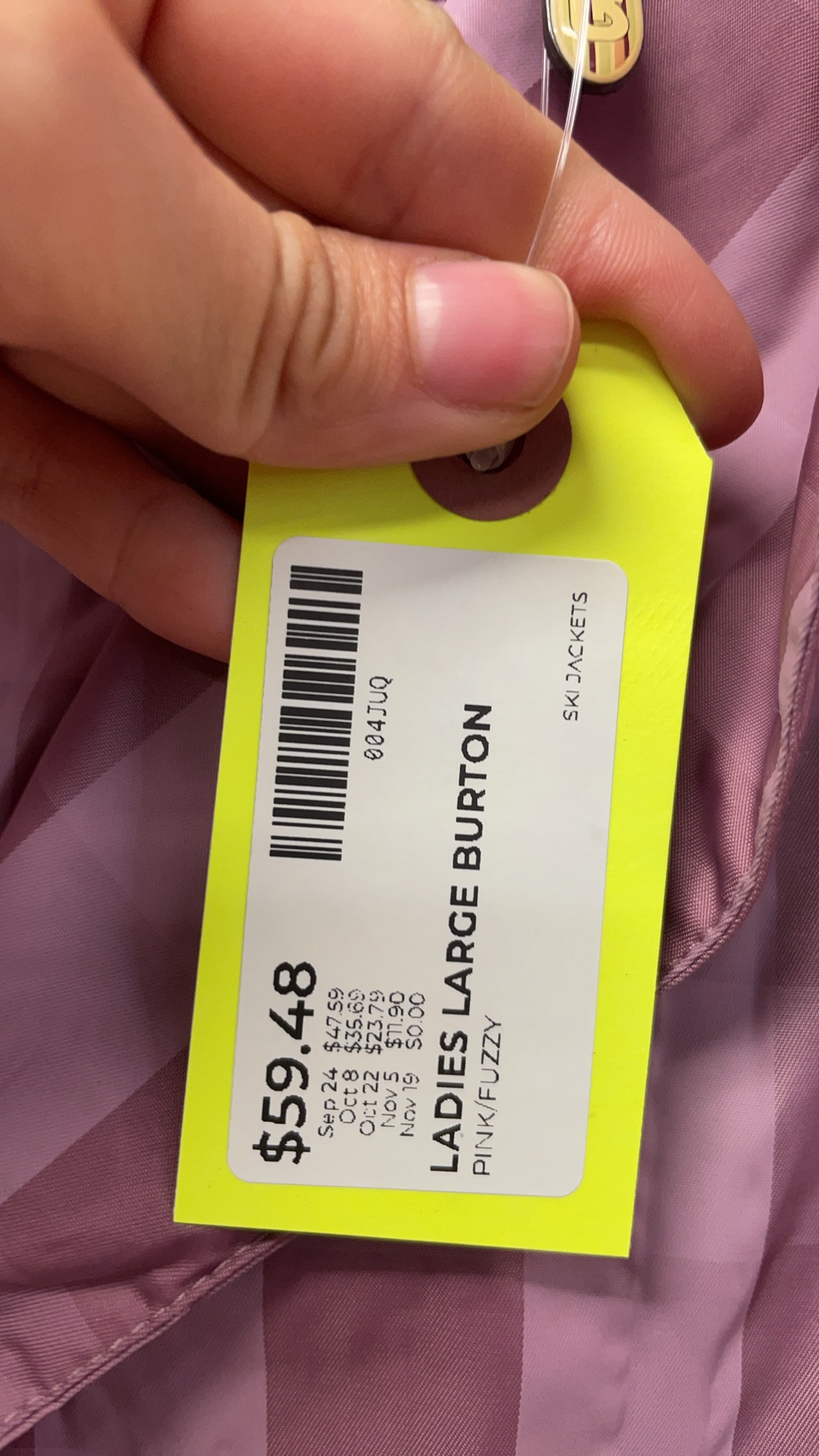 Burton Ski Jacket Large Pink Checkered
