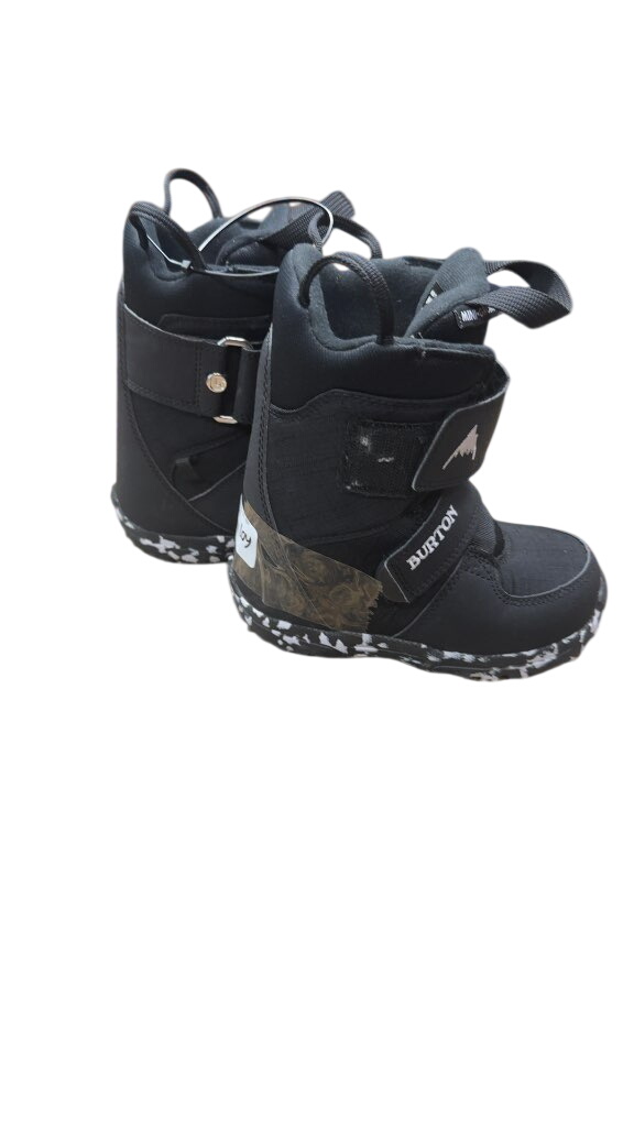 Burton Snowboard Boots Mini-Grom Black Used Size 10C - image 1