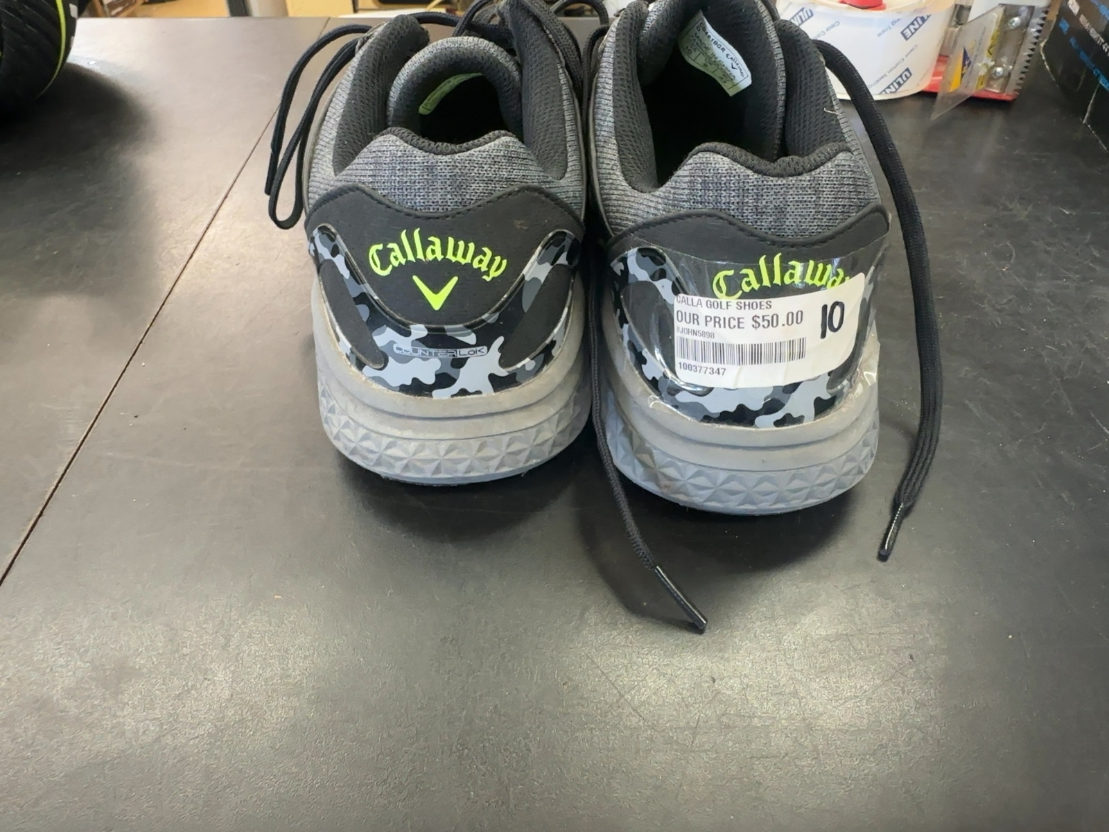 Callaway Men's Spikeless Golf Shoes - Grey/Black - Size 10