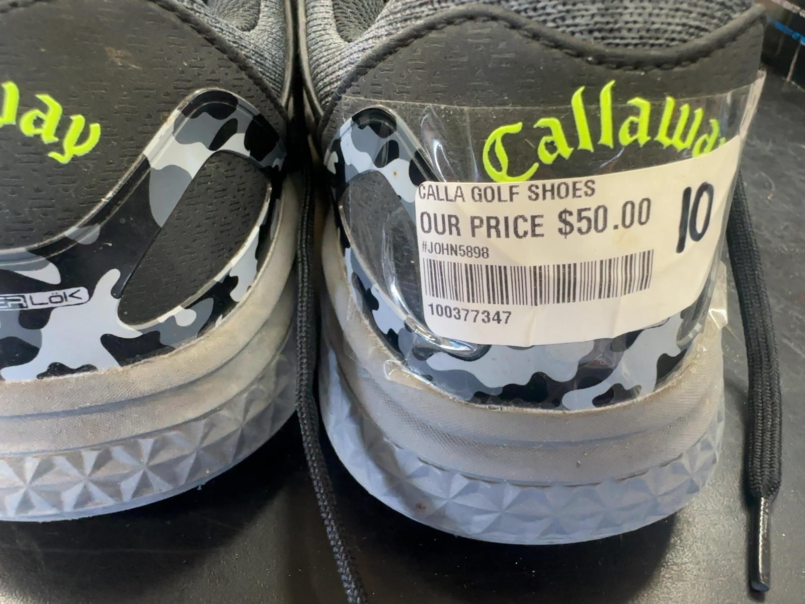 Callaway Men's Spikeless Golf Shoes - Grey/Black - Size 10