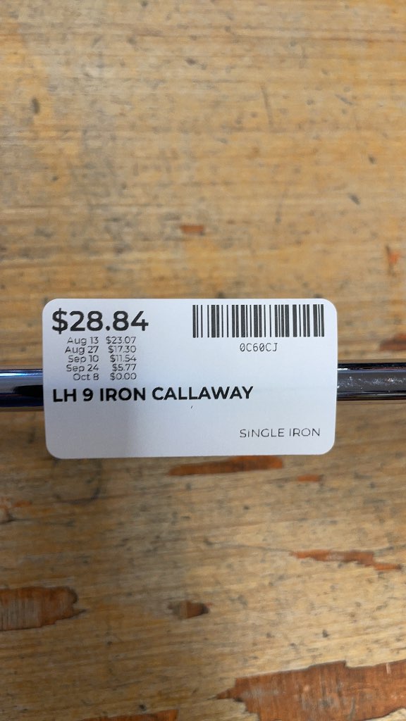 Callaway X Series 416 Left Handed 9 Iron