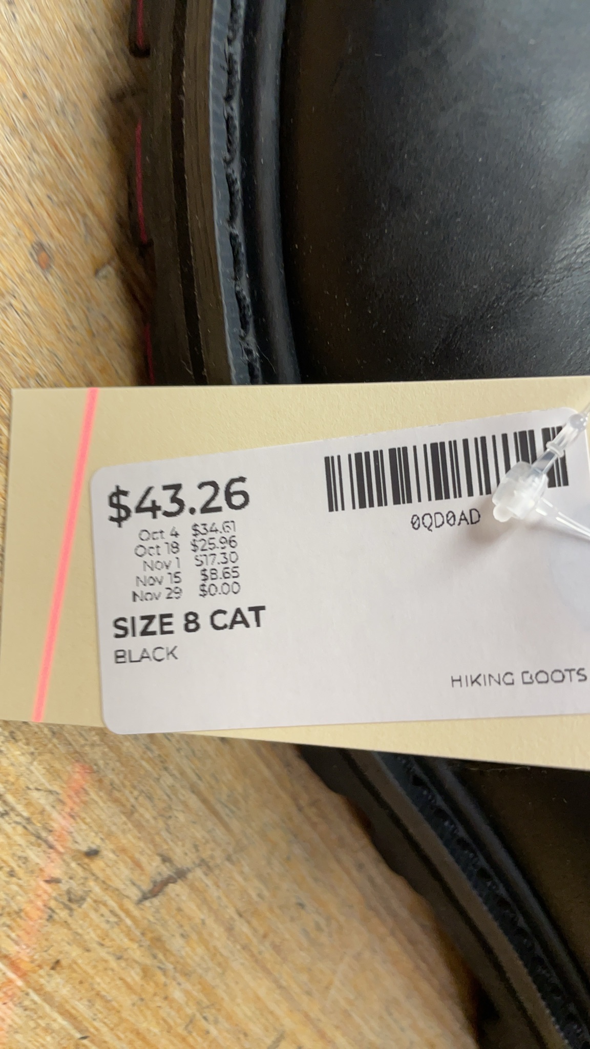 CAT Hiking Boots Size 8 Black
