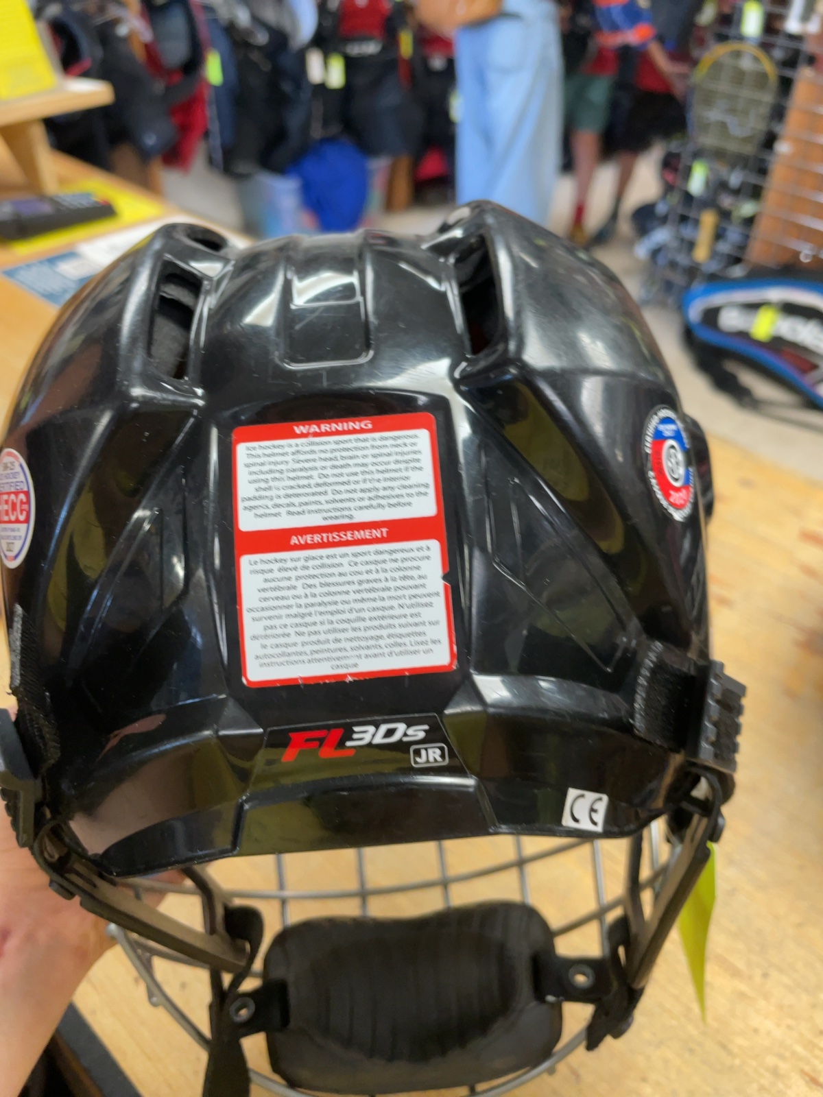 CCM FL3DS JR 50-56cm Black Hockey Helmet with Cage