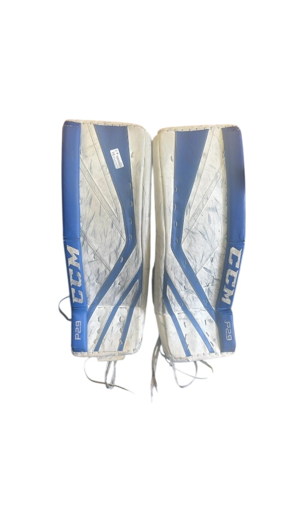 CCM Goalie Pads P2.9 White/Blue Used 32+1 - image 1