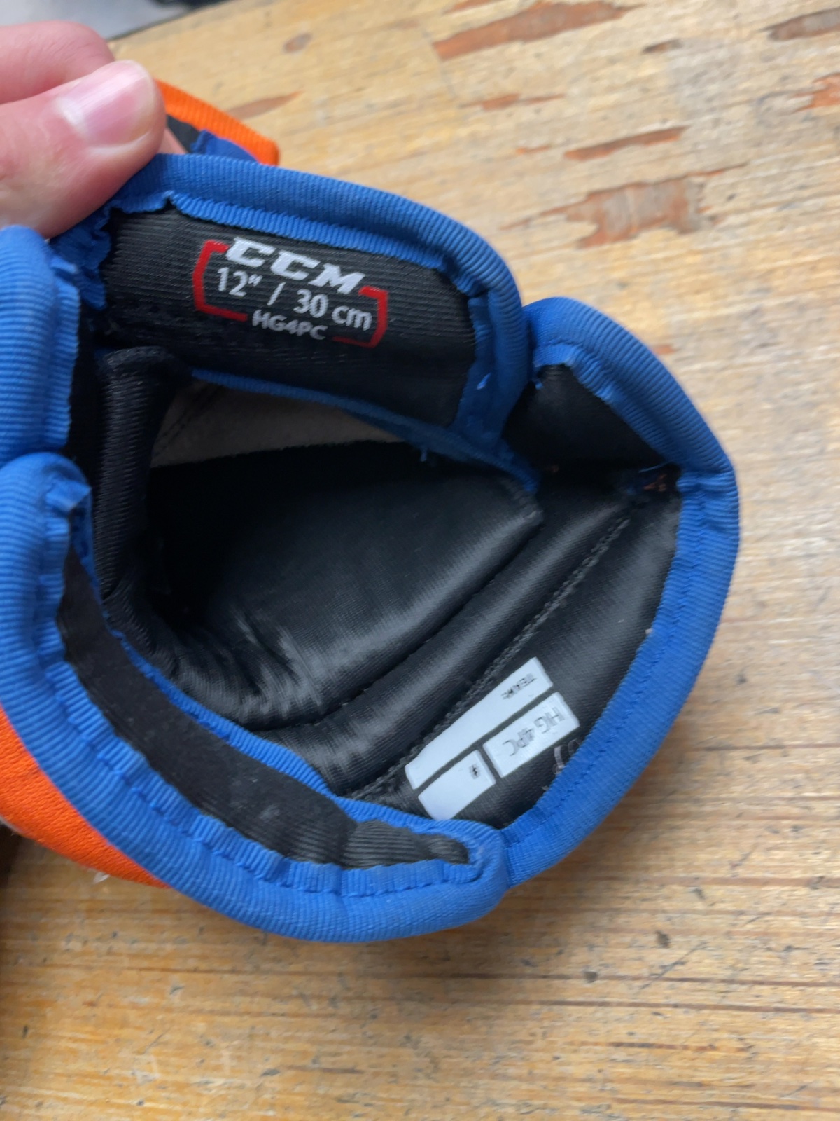 CCM HG4PC 12" Hockey Gloves Blue/Orange