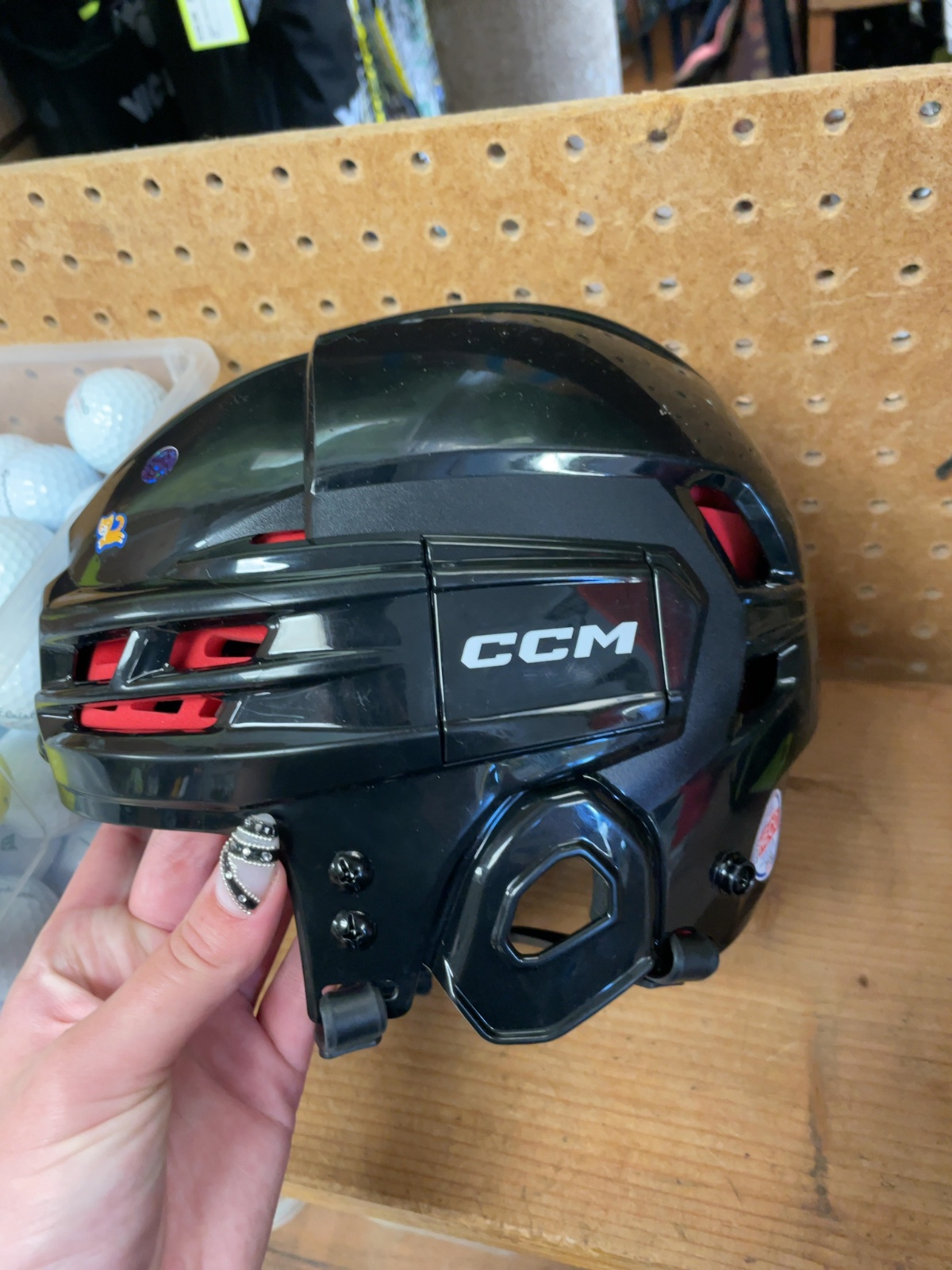 CCM Hockey Helmet 50-55cm Black/Red