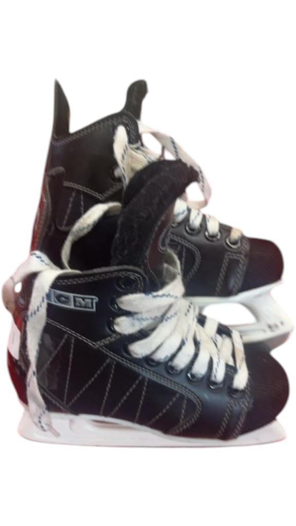 CCM Hockey Skates Powerline 400 Black Used Size 1 - image 1