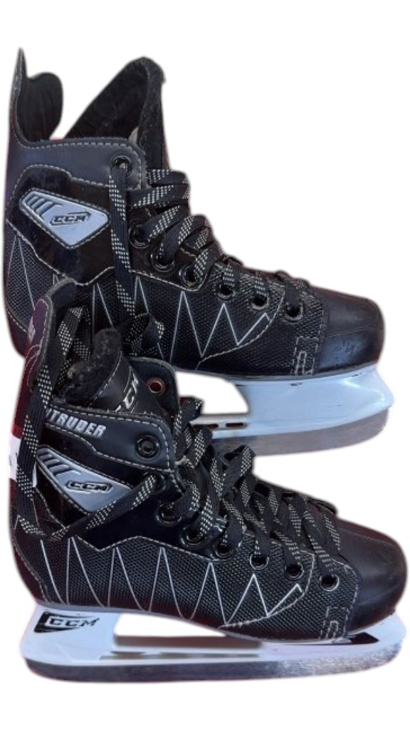 CCM Intruder Ice Hockey Skates Black Used Size 13Y - image 1