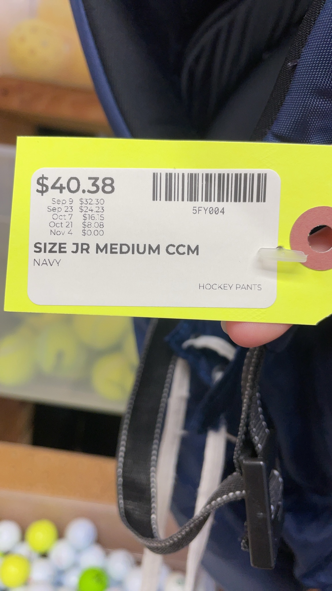 CCM Junior Medium Hockey Pants - Navy