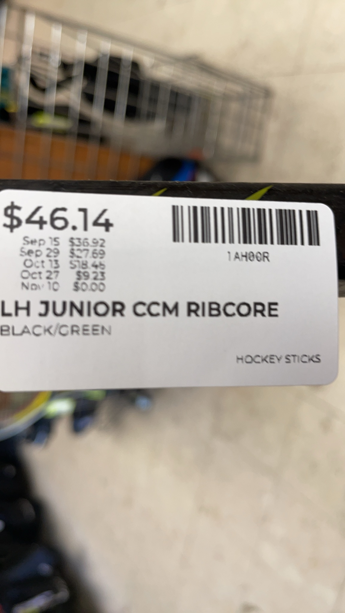 CCM Ribcor Junior 50 Flex LH McDavid P28 Hockey Stick