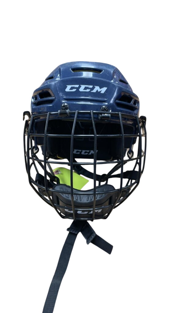 CCM Tacks 910 Hockey Helmet with Cage - Navy - Small